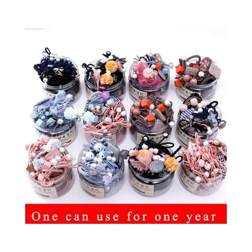 Elastic Rubber Band Hair Rope Headdress Korean Simple Tie Head Rope Female Handmade Imitation Pearl Ins Hair Ring with Box Gift