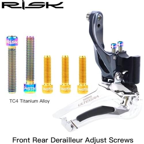 Risk 5pcs/lot M4*13.5mm M4 x 20mm Bicycle Derailleur Screws TC4 Titanium Alloy Bolt MTB Mountain Bike Front & Rear Gearbox Screw