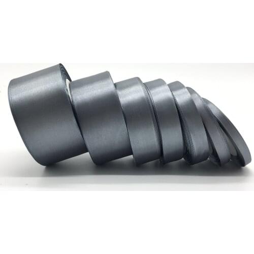 6mm 10mm 15mm 20mm 25mm 38mm 50mm(1Roll 25yds) Gray Silk Satin Ribbon Bow Wedding Party Decoration Invitation Card Gift Packing