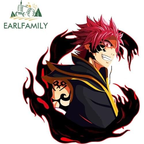 EARLFAMILY 13cm x 11.8cm for Anime Fairy Tail Natsu RV Car Sticker Truck Decal Windows Car Door Protector Waterproof Decoration