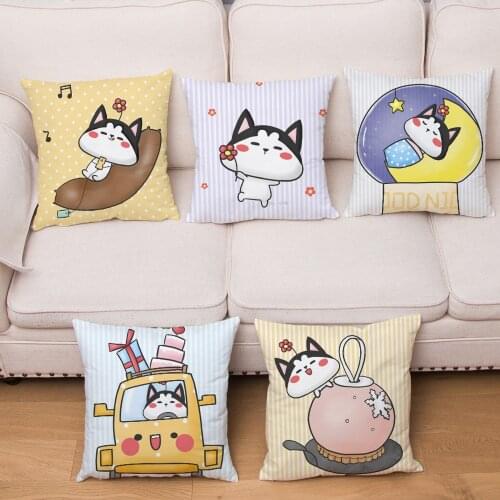 Super Soft Short Plush Cute Cartoon Animal Cushion Cover for Sofa Home Pillow Case Home Decor Pet Dog Huski Pillowcase 45X45cm