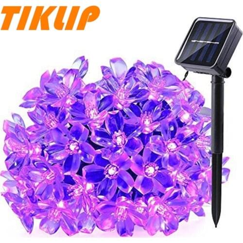 7M LED Solar String Festoon Christmas Flower Light Outdoor IP65 Waterproof Cherry Blossoms Lamp For House Yard Garden Decoration