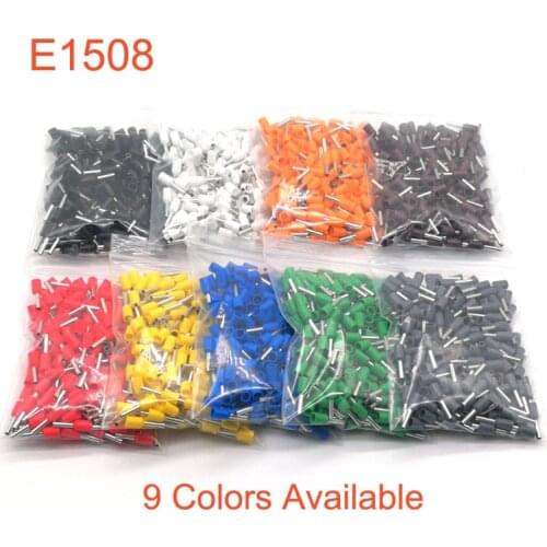 100/200pcs Tube Insutated Crimp Terminal ELectric Wire Connectors Ferrule E1508 Crimping Terminals Bornier Cable VE 16AWG 1.5mm2