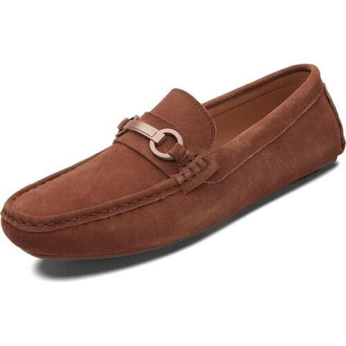 Genuine Leather Men Casual Shoes 2021 Mens Loafers Moccasins Breathable Slip on Black Driving Shoes Fashion Man Peas Shoes