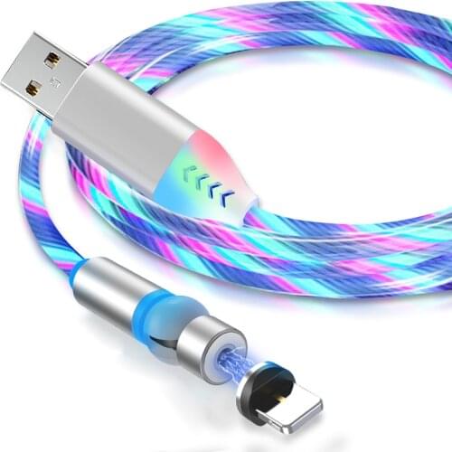 1m LED Cable USB Charging Cable For iPhone 6 6S 7 8 Plus X XS Max XR 11 Pro Max 5 5S SE iPad Mini 2 3 4 Fast Charger Data Cable