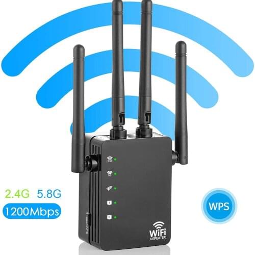 WiFi Range Extender Repeater WiFi Signal Booster,2.4&5GHz WiFi Extender Signal Amplifier With AP/Route