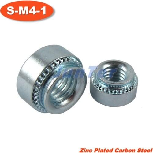 100pcs/lot S-M4-1 Zinc Plated Carbon Steel Self Clinching Nuts