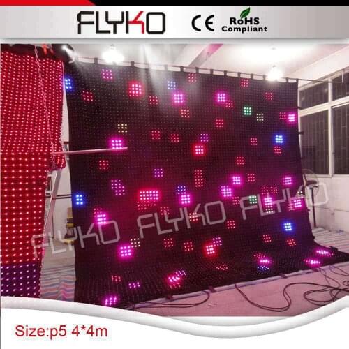13ft X 13ft excellent quality vision backdrop RGB full color P5cm curtain leds display