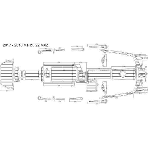 2017 - 2018 Malibu 22 MXZ Swim Step & Cockpit Pad Boat EVA Teak Decking 1/4" 6mm