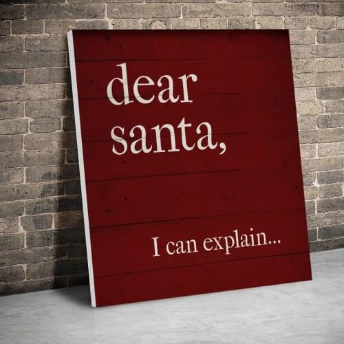 2020 Framed Dear Santa Christmas Decor Poster Canvas Paintings Wall Art Canvas Prints Pictures Kids Room Home Decor Inner Frame