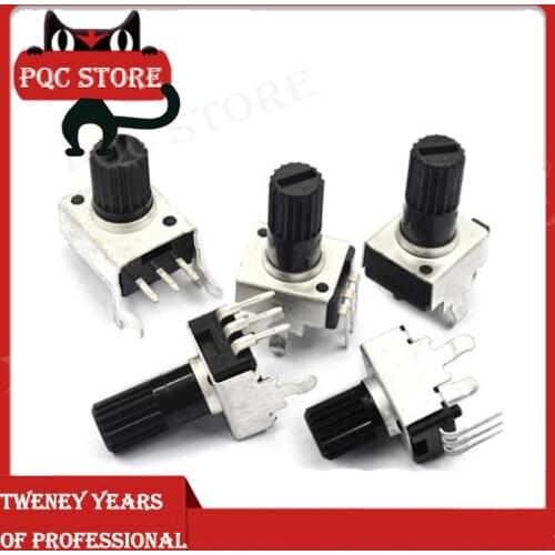 5/10PCS RV09 Vertical 12.5mm Shaft 1K 2K 5K 10K 20K 50K 100K 1M 0932 Adjustable Resistor 9 Type 3Pin Seal Rotary Potentiometer