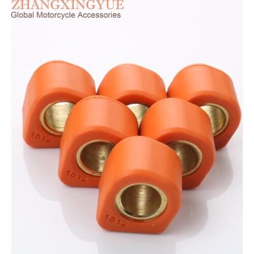 6pc Performance Variator Roller Weights 6.5gram 15x12mm for Malaguti Centro Base SL Kat 50 Crosser CR1 50 Yesterday 50 cc