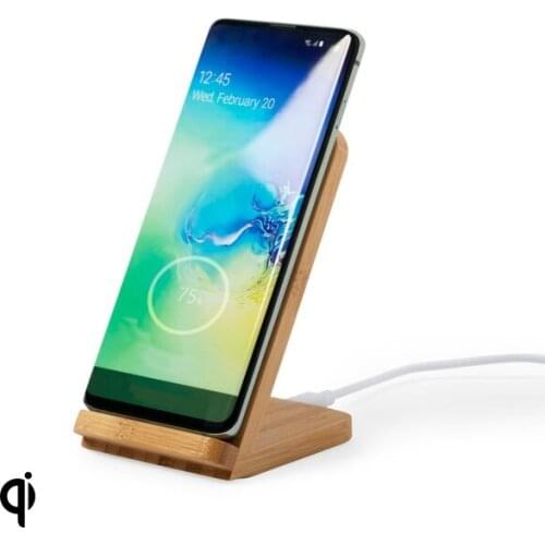 Wireless Charger with Mobile Holder Bamboo 146521