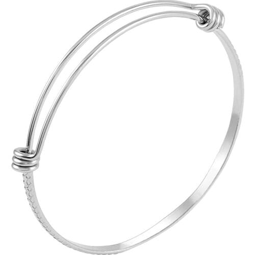 CJB0462 Factory Directly Stainless Steel Expandable Bangles Cuff Bangles for DIY Charms Gift for Women Girl