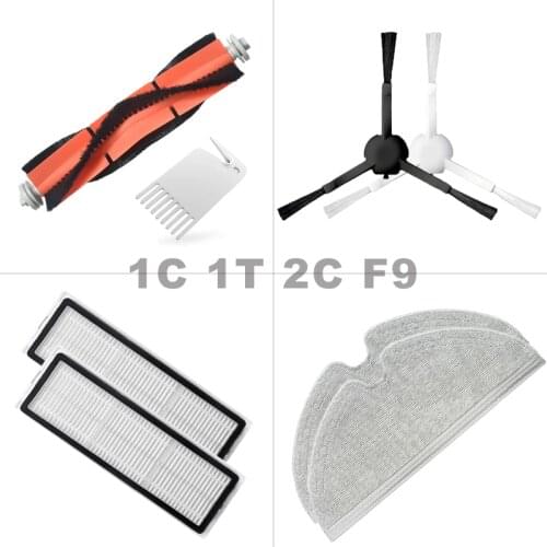 Side Brush Mop Cloth Hepa Filter Main Brush Parts For Xiaomi Mi Robot Vacuum-Mop Mijia 1C 1T 2C F9 Vacuum Cleaner Accessories