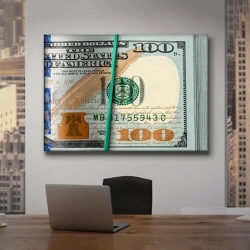 Dollar Money Poster Inspirational Canvas Art Canvas Paintings Wall Art Pictures for Living Room Home Decor (No Frame)