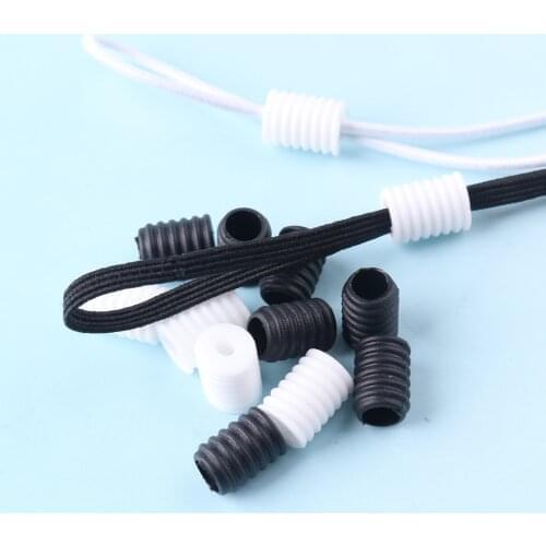 100pcs 9*5*2mm Elastic Cord Stopper Rope Cord Locks Toggles Rope Silicone Cord Stops Cord Toggle Clip Cord Adjuster