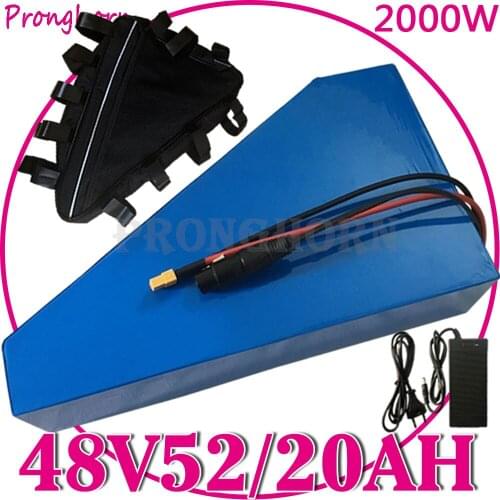 Free Customs Tax 52V 28Ah Ebike Battery Pack 14S use Sanyo Cell 52V ElaiBicycle Trian3A Fastattery with 58.8V Charger 50A B