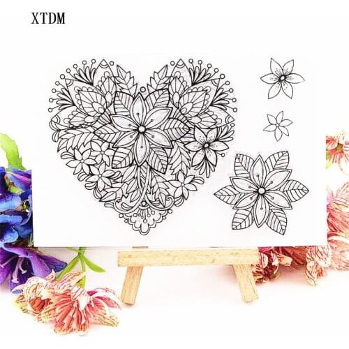 Hot sale flower love Transparent Clear Stamps / Silicone Seals Roller Stamp for DIY scrapbooking photo album/Card Making