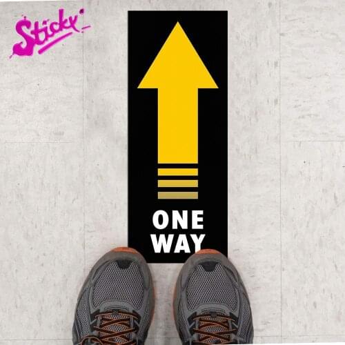 STICKY Social Distancing Floor Decoration Stickers One Way Stickers Safety Distance Decal Of 6 Feet Sticker Markers PVC