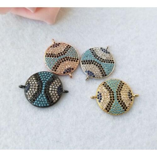 10pcs CZ zircon Micro Pave Connector,Turkish Style Double Bails Charm,DIY Bracelet necklace Jewelry Finding CT227