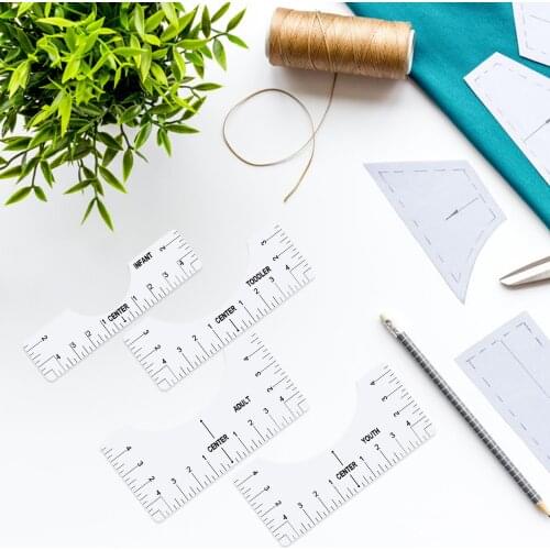 4PCS Alignment Ruler for T-Shirt Vinyl T-Shirt Ruler Guide Alignment Tool Center Designs HTV Standard Alignment Ruler SCIE999
