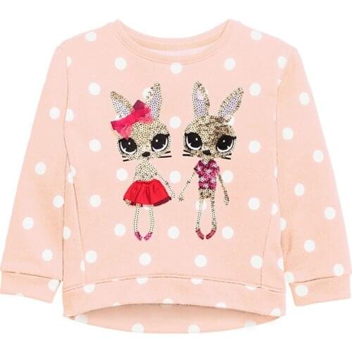 Sequin Terry Cotton Childrens Clothing Kids Girls Long Sleeve Tops Sweater Hoodies Autumn Sweatshirts Blouse Baby Girl Clothes
