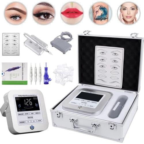 DHL Fast Shipping Permanent Makeup Machine Eyebrow Tattoo Professional Digital Device Machine Eyebrow Lip Pen Machine Set CTD003