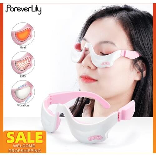 3D EMS Micro Current Pulse Eye Massager Hot Compress Fades Eye Dark Circles Tighten Eye Bags Anti Aging Eye Care Beauty Machine