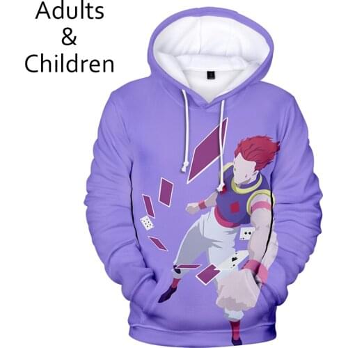 Fashion 3D printed Comic Hisoka Hoodies Sweatshirts Men Women Hoodie Autumn Hooded Kids 3D Hisoka boys girls Purple pullovers