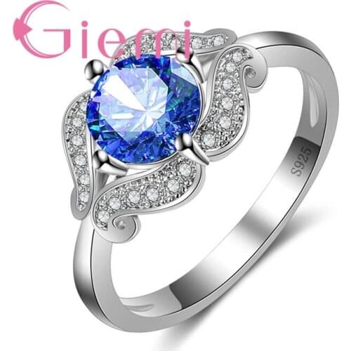 Factory Direct Sale Blossom Finger Rings Elegant Women 925 Sterling Silver Jewelry for Wedding&Bridal Party Anel