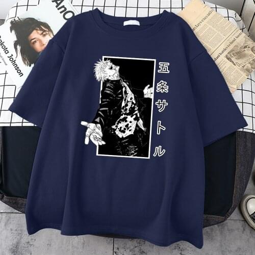 Jujutsu Kaisen Anime Print Male T Shirt Korean Style Streetwear Summer Short Sleeve T-Shirts Tops Loose Oversize T-Shirt Men