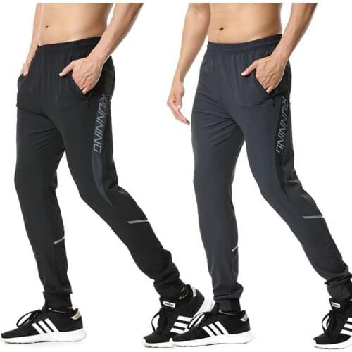 Men Running Pants Zipper Reflective Football Soccer Sporting Pant Training Sport Pant Legging Jogging Gym Trousers Training Pant