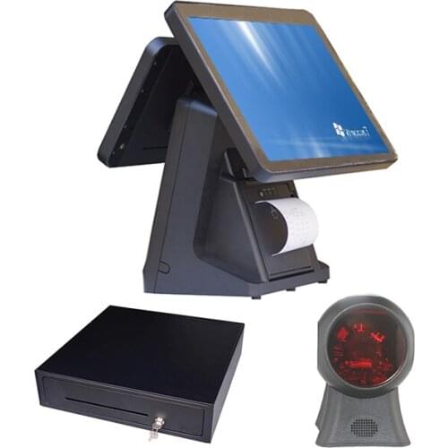 ComPosxb pos machine 15 inch touch screen 58mm printer pos terminal dual screen pos all in one
