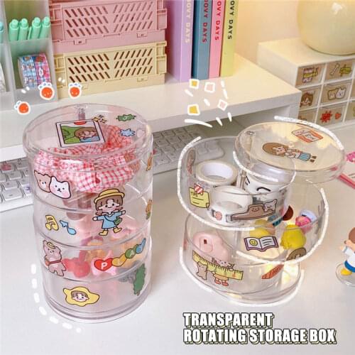 W&G Ins Transparent Multi-layer Rotating Storage Box Cosmetic Jewelry Desktop Storage Box Dustproof Jewelry Storage Rack