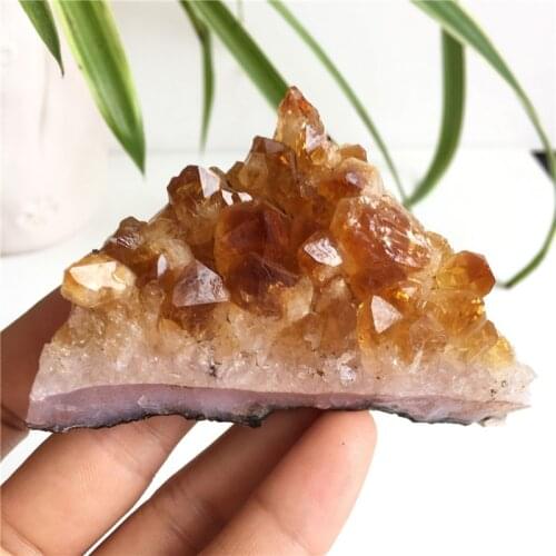 Rare natural deep citrine crystal quartz Pineapple cluster specimen