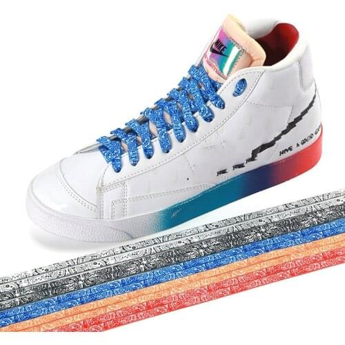 100/120/140cm 1pair Shoelace Fashion Sneaker Shoe Lace Colors Checkered Flat Shoelaces Shoestring Printing Ribbons Shoelaces