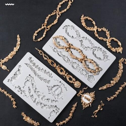 Lace Border Relief Wedding Mold Fondant Cake Decorate Tool Silicone Mold Sugarcraft Chocolate Baking Tool For Cake Gumpaste Form