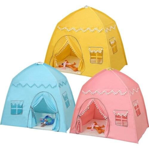Folding Childrens Tent Portable Kids Tents Tipi Large Baby Play House Kids Flowers Little House Birthday Gift Here