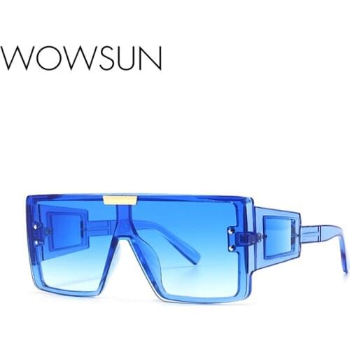 WOWSUN Oversized Frame Sunglasses Men Women Luxury Brand Vintage Sun Glasses Female Male Driving Shades UV400 Goggles
