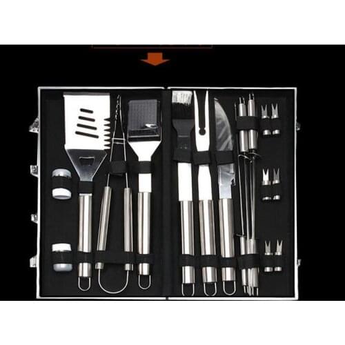 10Set 18Pcs/Set Outdoor BBQ Stainless Steel Barbecue Grill Tool Outdoor BBQ Kitchen Tool Set