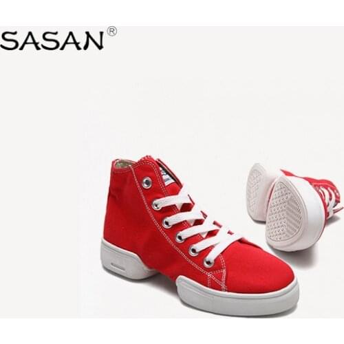 SASAN High-End Sprinkle Men And Women Canvas Dance Shoes Square Soft Bottom Jazz Shoes Spring And Summer Modern Dance Shoes 8868