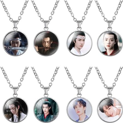 Wei WuXian Lan WangJi CHEN QING LING Glass Gem Necklace Xiao Zhan Wang Yibo Necklace Pendant Fans Collection Gifts