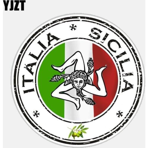 YJZT 11.9CM*11.9CM Car Accessories Italia Sicilia Decal PVC Window Car Sticker 6-2682