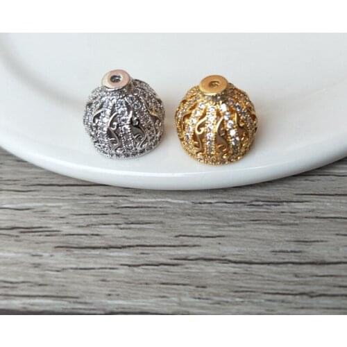 10 Pcs CZ zircon crystal Micro pave Connector imperial crown Beads for DIY Making Bracelet necklace Jewelry Finding BD160