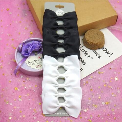 10PCS/Lot Lovely White Black With Hairpins Grosgrain Ribbon Bow Clip 2020 Korean Creativity Hair Accessories For Baby Girl