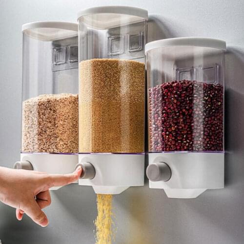 1000/1500ML Wall Hanging Whole Grains Food Storage Container Kitchen Grain Rice Beans Sealed Jars Oatmeal Dispenser