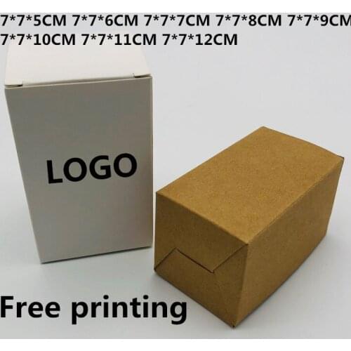 1000PCS/LOT Free Printing Monochrome LOGO Paper Gift Box FOR Jerwlry/ Cosmetics/ Soap 7*7CM Foldable Packaging Paper Box