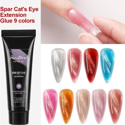 15ml Crystal Extend UV Nail Gel Extension Builder Polygels Nail Art Gel Lacquer Jelly Extension Gel Crystal Cats Eye TSLM1