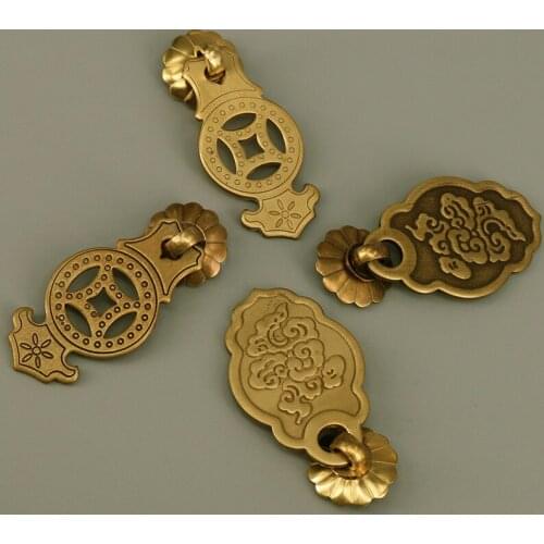 1x Antique Single Hole Handle with Screws for Furniture Cabinet Cupboard Dresser Wooden Boxes Brass Swing Pull Handle Knob